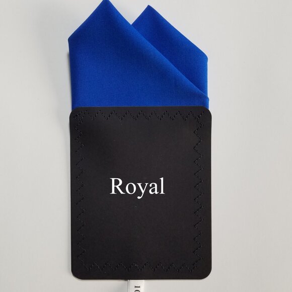 New - Royal Blue Cotton Pre-Folded Pocket Square Handkerchief Insert - Picture 3 of 5